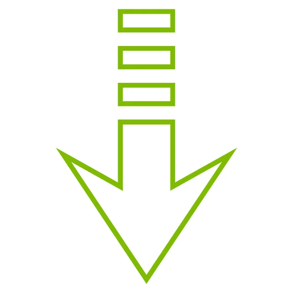 Dünne Linie Vektor-Symbol nach unten senden — Stockvektor