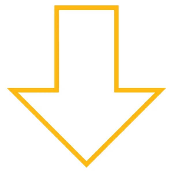 Freccia giù contorno vettoriale icona — Vettoriale Stock