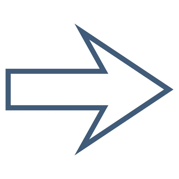 Flecha derecha delgada línea vectorial icono — Vector de stock