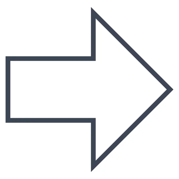 Flecha derecha delgada línea vectorial icono — Vector de stock