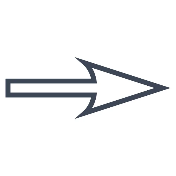 Sharp Arrow Right Contour Vector Icon — Stock Vector