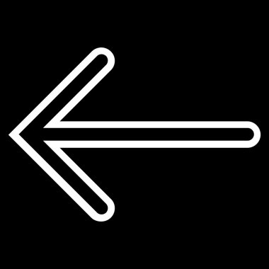 Ok sol anahat vektör simgesi