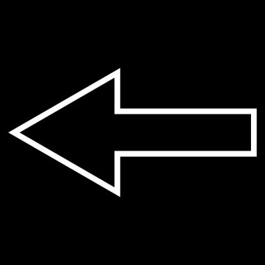 Ok sol anahat vektör simgesi