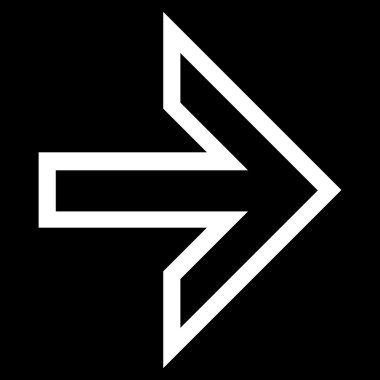 Ok sağ anahat vektör simgesi