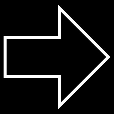 Ok şu ince çizgi vektör simgesi