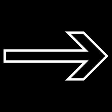 Ok sağ anahat vektör simgesi