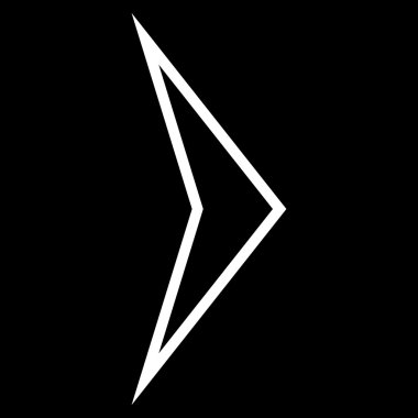 Ok ucu sağ kontur vektör simgesi