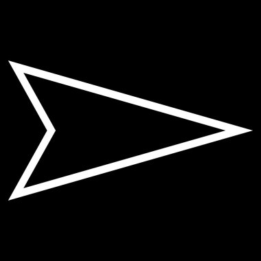 İşaretçi doğru anahat vektör simgesi