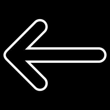 Ok sol anahat vektör simgesi yuvarlak