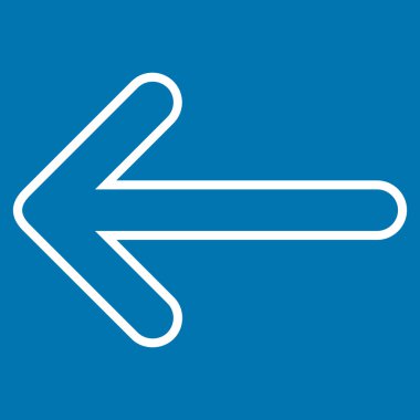 Ok sol kontur vektör simgesi yuvarlak