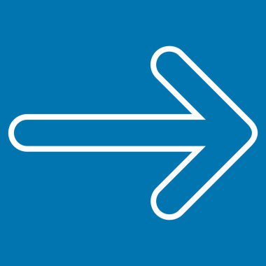 Yuvarlak ok sağ kontur vektör simgesi