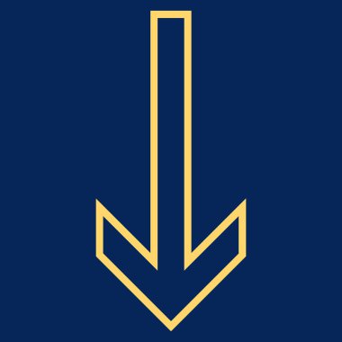 Kontur vektör simgesi aşağı ok