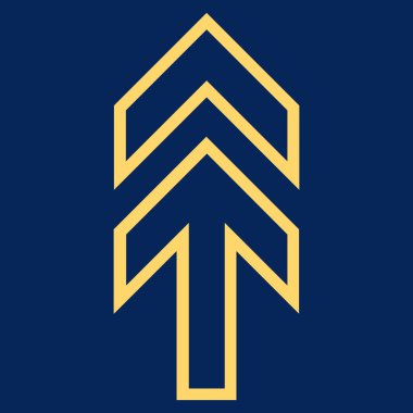 Yön yukarı kontur vektör simgesi