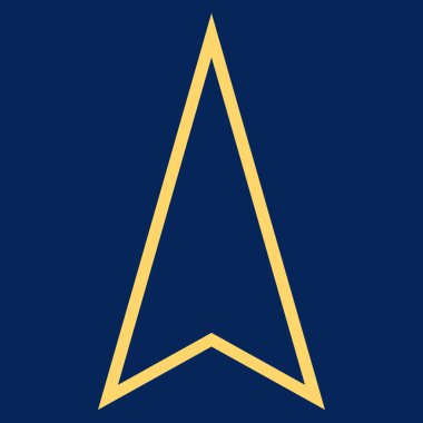 İşaretçi yukarı kontur vektör simgesi