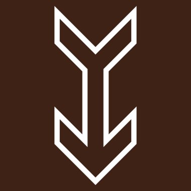 Kontur vektör simgesi aşağı ok