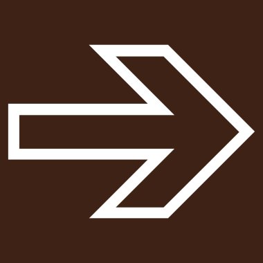 Ok sağ anahat vektör simgesi