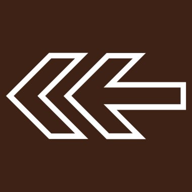 Yön sol ince çizgi vektör simgesi