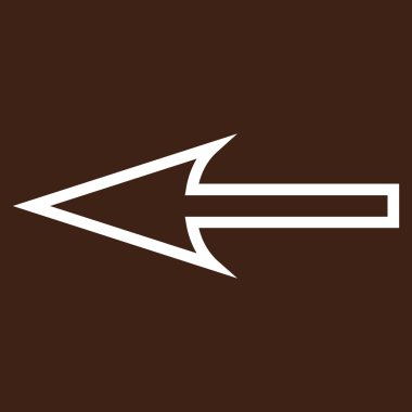 Keskin ok sol kontur vektör simgesi