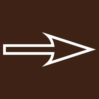 Keskin ok doğru anahat vektör simgesi