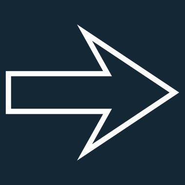 Ok sağ kontur vektör simgesi