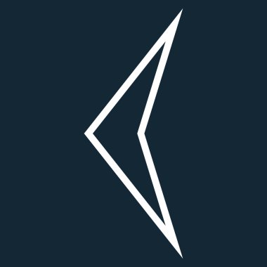 Ok ucu sol anahat vektör simgesi