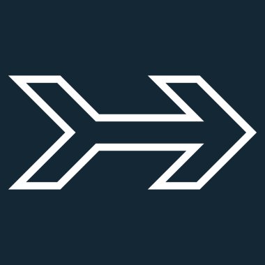 Ok sağ anahat vektör simgesi