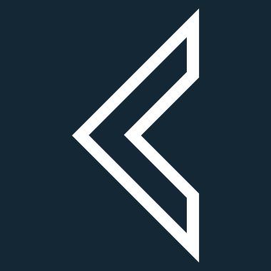 Ok ucu sol kontur vektör simgesi