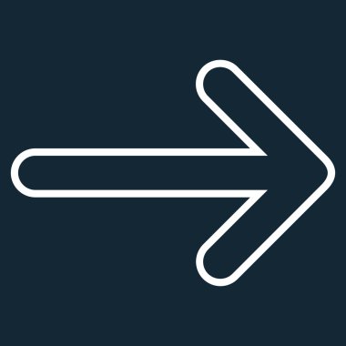 Ok sağ anahat vektör simgesi yuvarlak