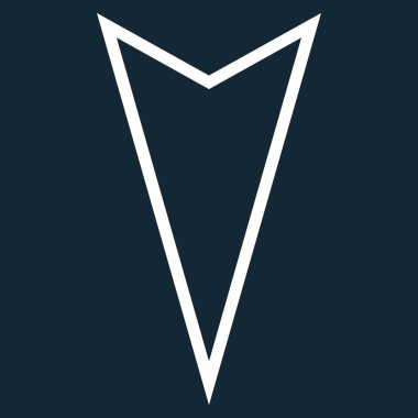 İşaretçi aşağı ince çizgi vektör simgesi