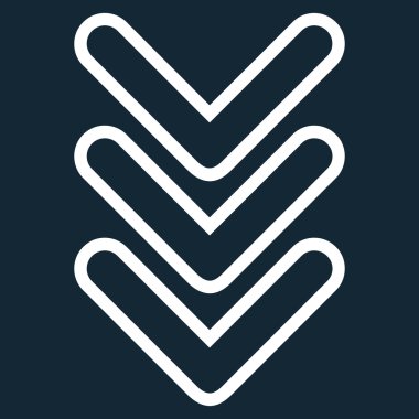 İşaretçi aşağı inme vektör simge üçlü