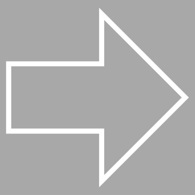 Ok sağ anahat vektör simgesi