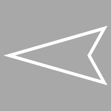 İşaretçi sol kontur vektör simgesi