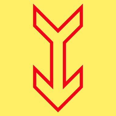 Kontur vektör simgesi aşağı ok