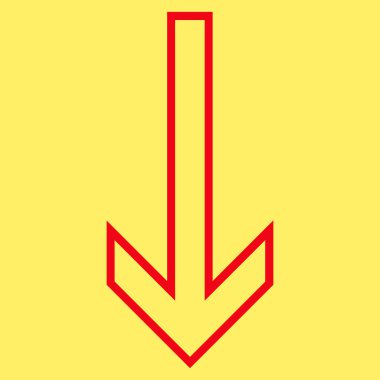 İnce çizgi vektör simgesi aşağı ok