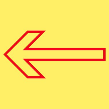 Ok sol anahat vektör simgesi