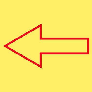 Ok sol kontur vektör simgesi