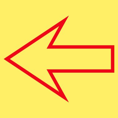 Ok sol kontur vektör simgesi