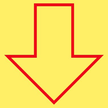 Kontur vektör simgesi aşağı ok