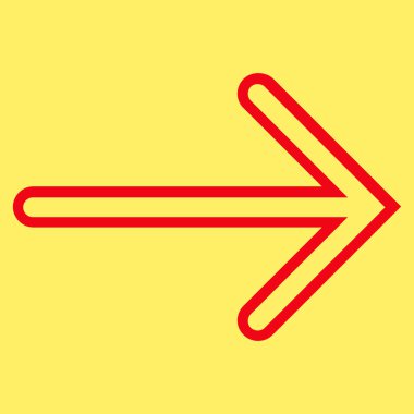 Ok sağ anahat vektör simgesi