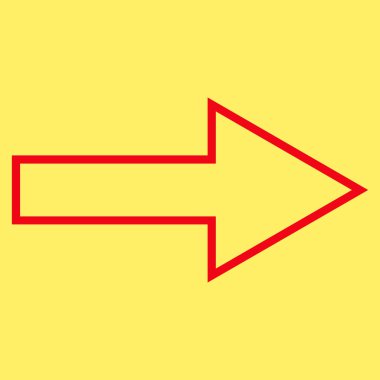 Ok sağ anahat vektör simgesi