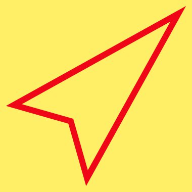 İşaretçiyi doğru yukarı kontur vektör simgesi