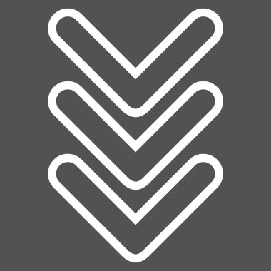 İşaretçi aşağı inme vektör simge üçlü