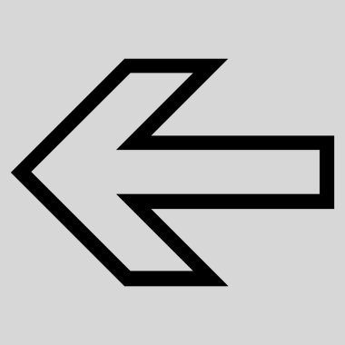 Ok sol anahat vektör simgesi