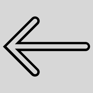 Ok sol anahat vektör simgesi