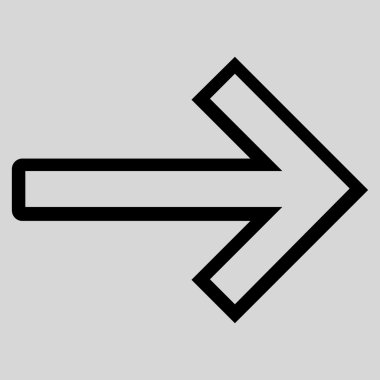 Ok sağ kontur vektör simgesi