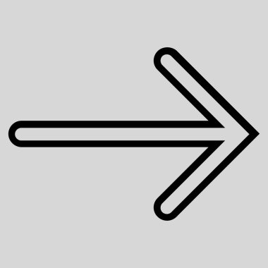 Ok şu ince çizgi vektör simgesi