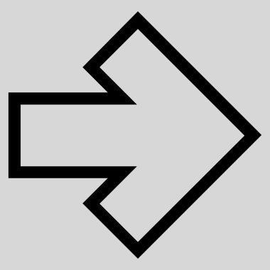 Ok sağ anahat vektör simgesi