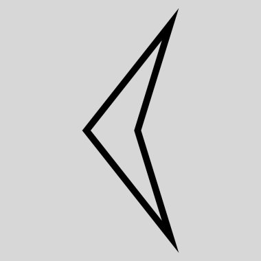 Ok ucu sol kontur vektör simgesi