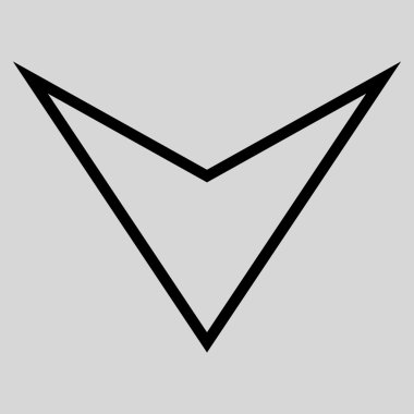 Kontur vektör simgesi aşağı ok ucu