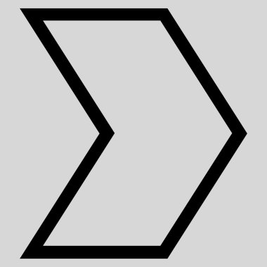 Ok ucu doğru anahat vektör simgesi